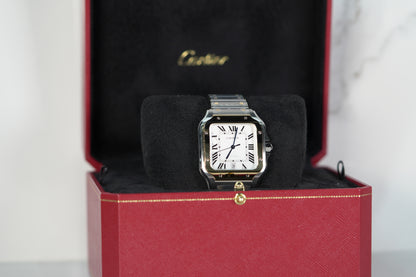 Cartier Santos Two Tone Yellow Large White Bracelet Box & Papers 2024 W2SA0009