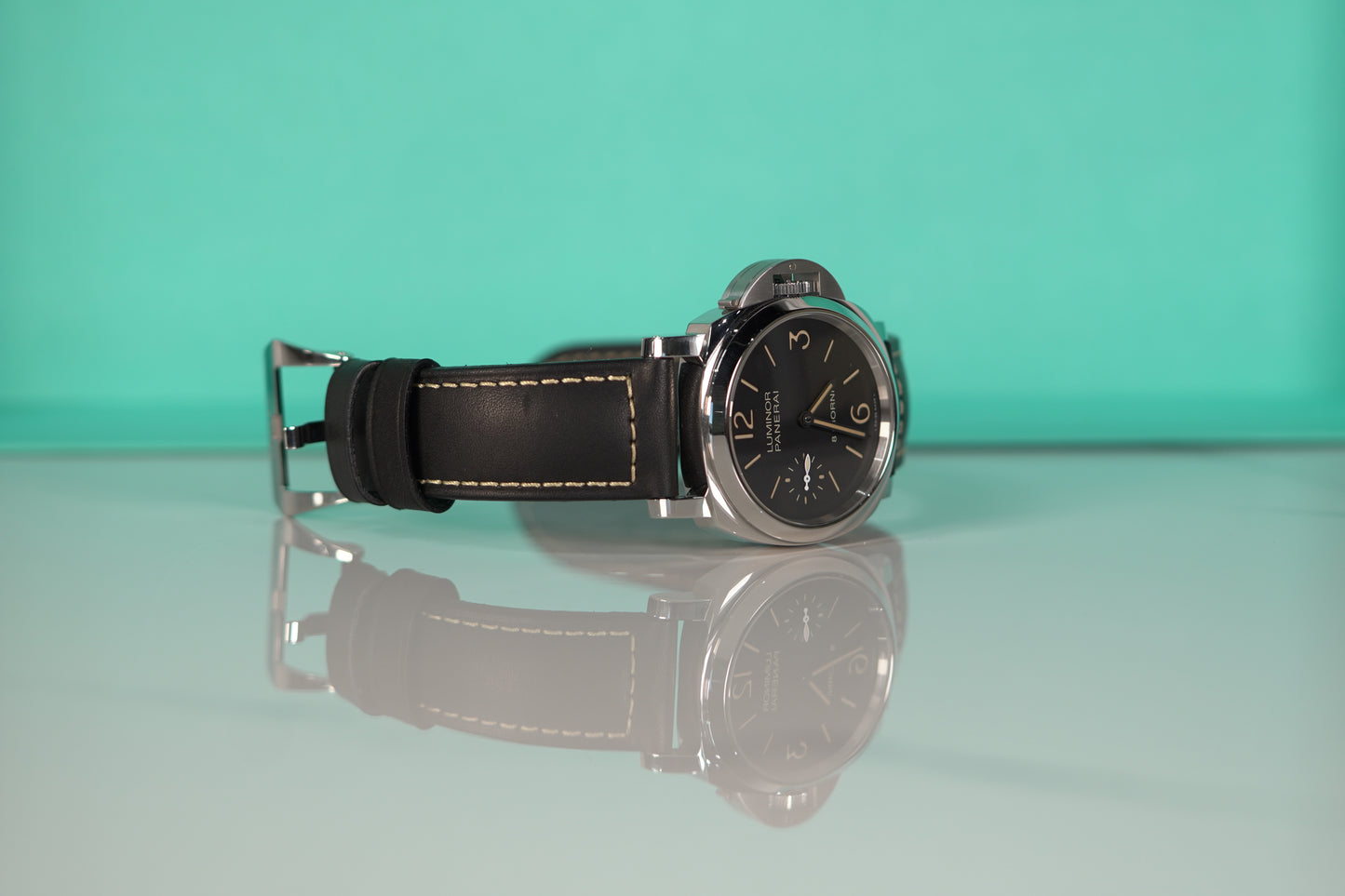 Panerai Luminor 8 Giorni Stainless Steel 44mm Black Leather Box & Papers 2024 PAM00915