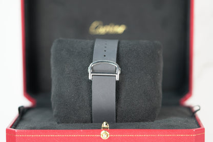 Cartier Santos Stainless Steel Large Black Rubber Box & Papers 2023 WSSA0039