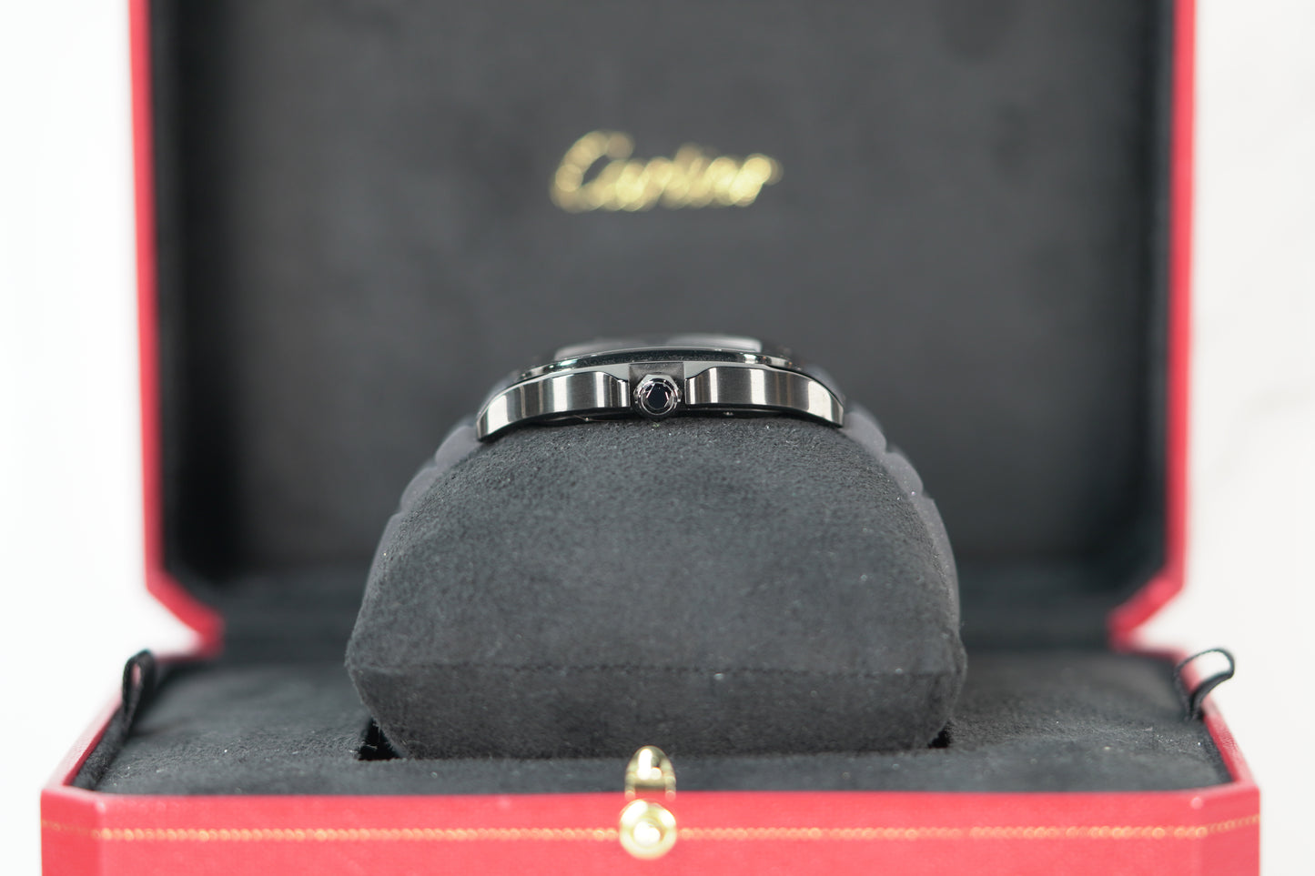 Cartier Santos Stainless Steel Large Black Rubber Box & Papers 2023 WSSA0039