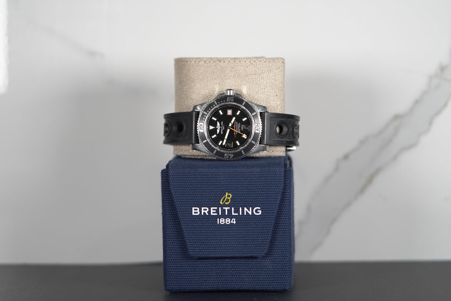 Breitling Superocean Stainless Steel 44mm Black Rubber Papers 2018 A17391