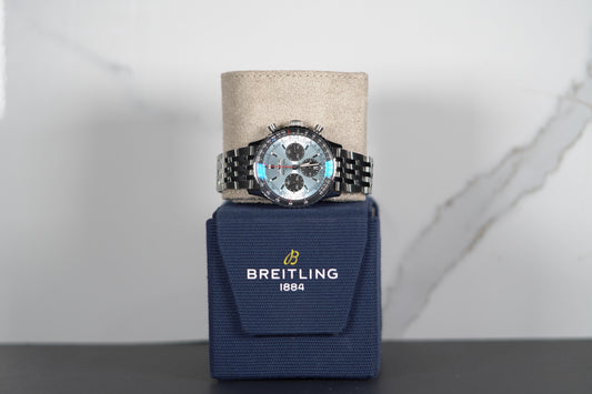 Breitling Navitimer Stainless Steel 43mm Ice Blue Bracelet Box & Papers AB0138