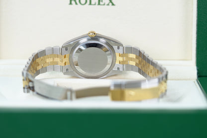 Rolex Datejust Two Tone Yellow Fluted 36mm Green Roman Jubilee Box & Papers 2024 126233