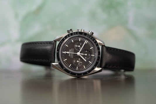 Omega Speedmaster Professional Moonwatch Stainless Steel 42mm Black Leather Box & Papers 2022 31032425001002