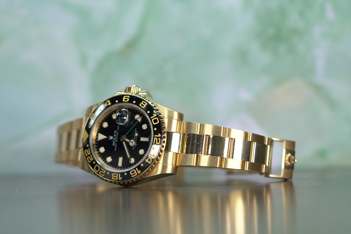 Rolex GMT Master II Yellow Gold 40mm Black Oyster Papers 116718LN