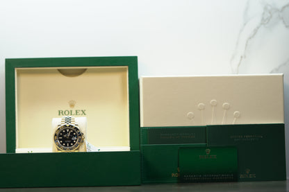 Rolex GMT Master II Yellow Gold 40mm Black Jubilee Box & Papers 126718GRNR