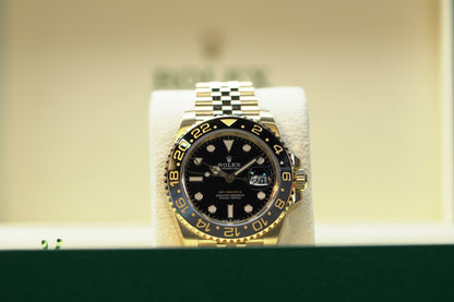 Rolex GMT Master II Yellow Gold 40mm Black Jubilee Box & Papers 126718GRNR