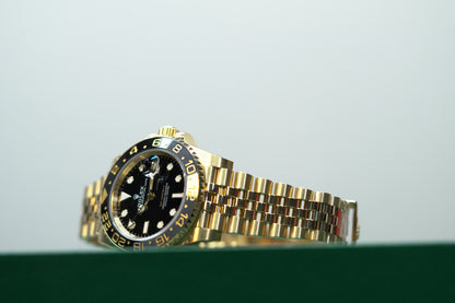 Rolex GMT Master II Yellow Gold 40mm Black Jubilee Box & Papers 126718GRNR