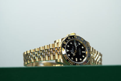 Rolex GMT Master II Yellow Gold 40mm Black Jubilee Box & Papers 126718GRNR