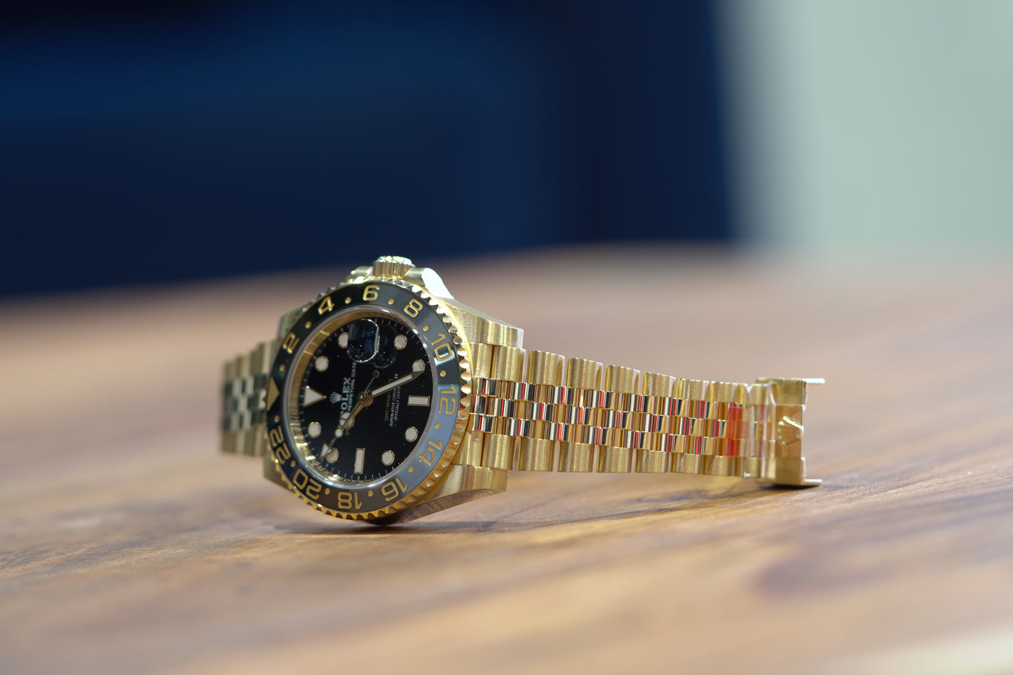 Rolex GMT Master II Yellow Gold 40mm Black Jubilee Box & Papers 126718GRNR