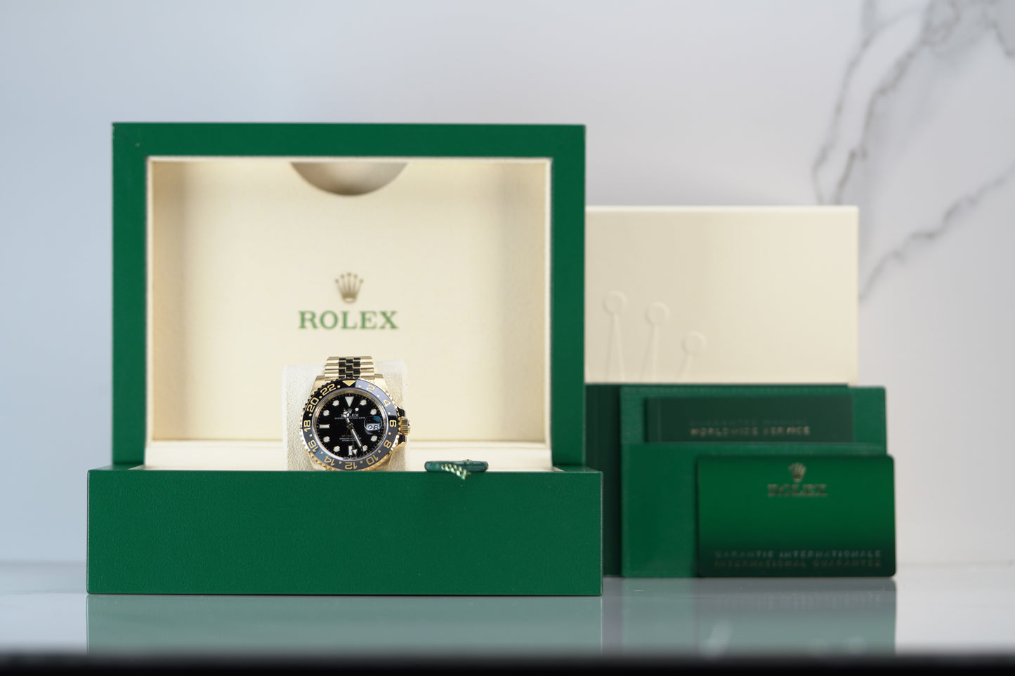 Rolex GMT Master II Yellow Gold 40mm Black Jubilee Box & Papers 2024 126718GRNR