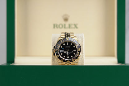 Rolex GMT Master II Yellow Gold 40mm Black Jubilee Box & Papers 126718GRNR