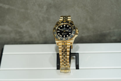 Rolex GMT Master II Yellow Gold 40mm Black Jubilee Box & Papers 126718GRNR