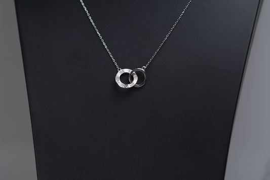 Silver Diamond Love Necklace 3.2g