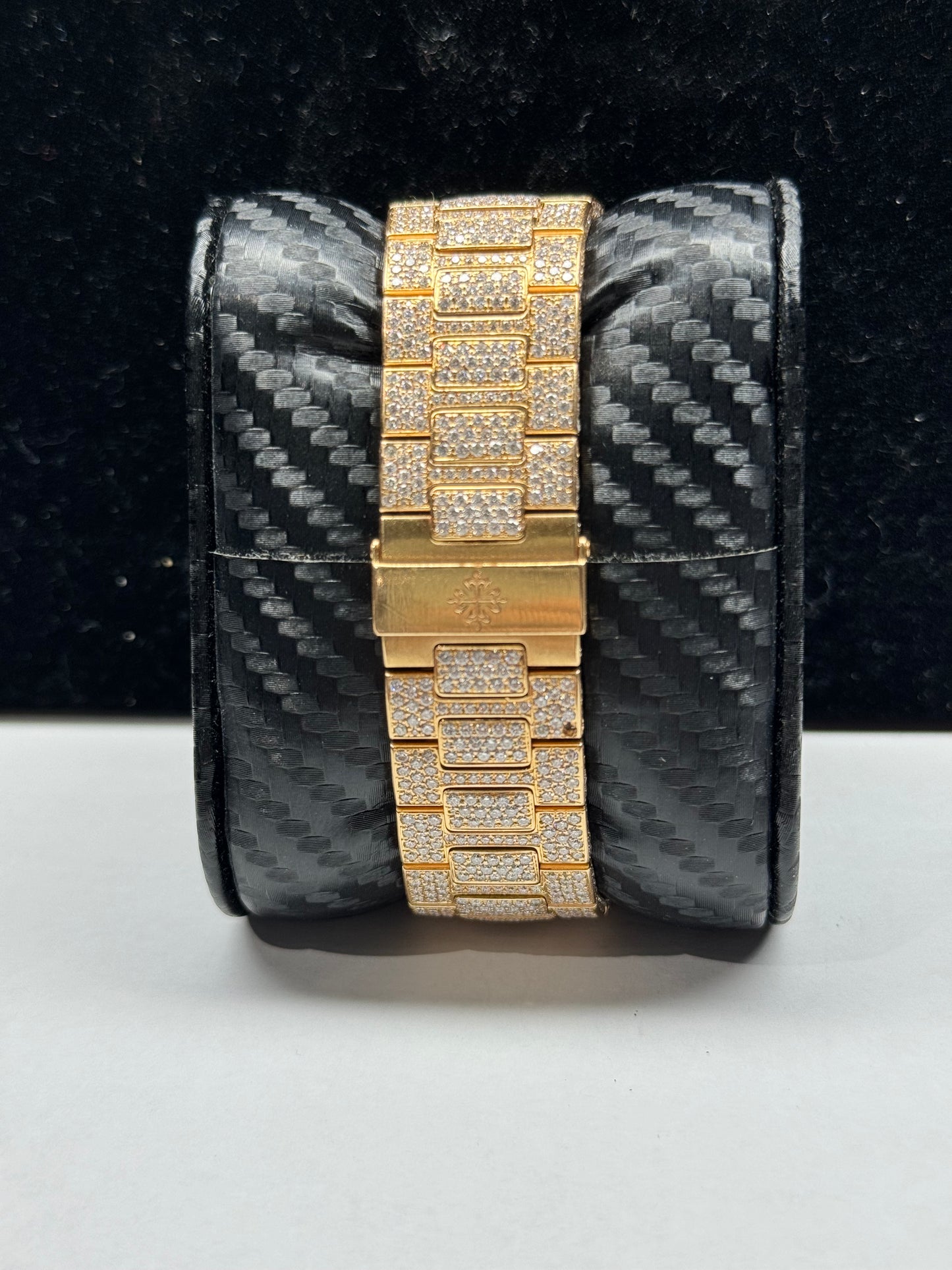 Patek Phillipe Nautilus Rose Gold Bustdown 40mm Champagne Diamond Bracelet Watch Only 5711