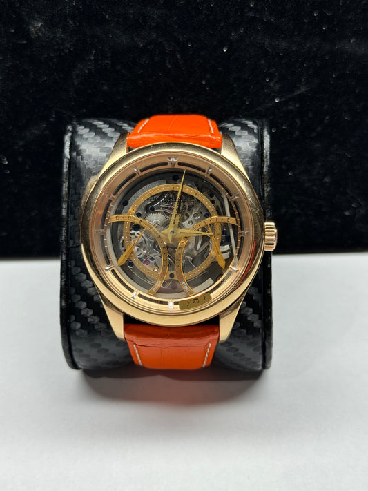 Jaeger Le Coutre Master Grande Tradition Minute Repeater Rose Gold 44mm Skeleton Custom Leather Watch Only Q5012550