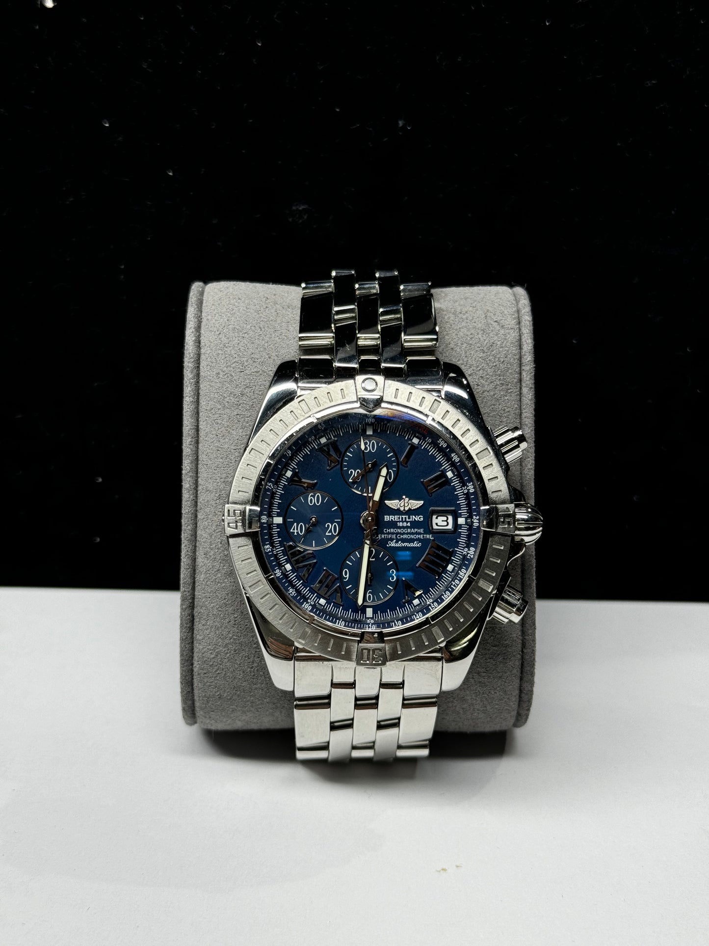 Breitling Chronomat Stainless Steel 44mm Blue Roman Bracelet Watch Only A13356