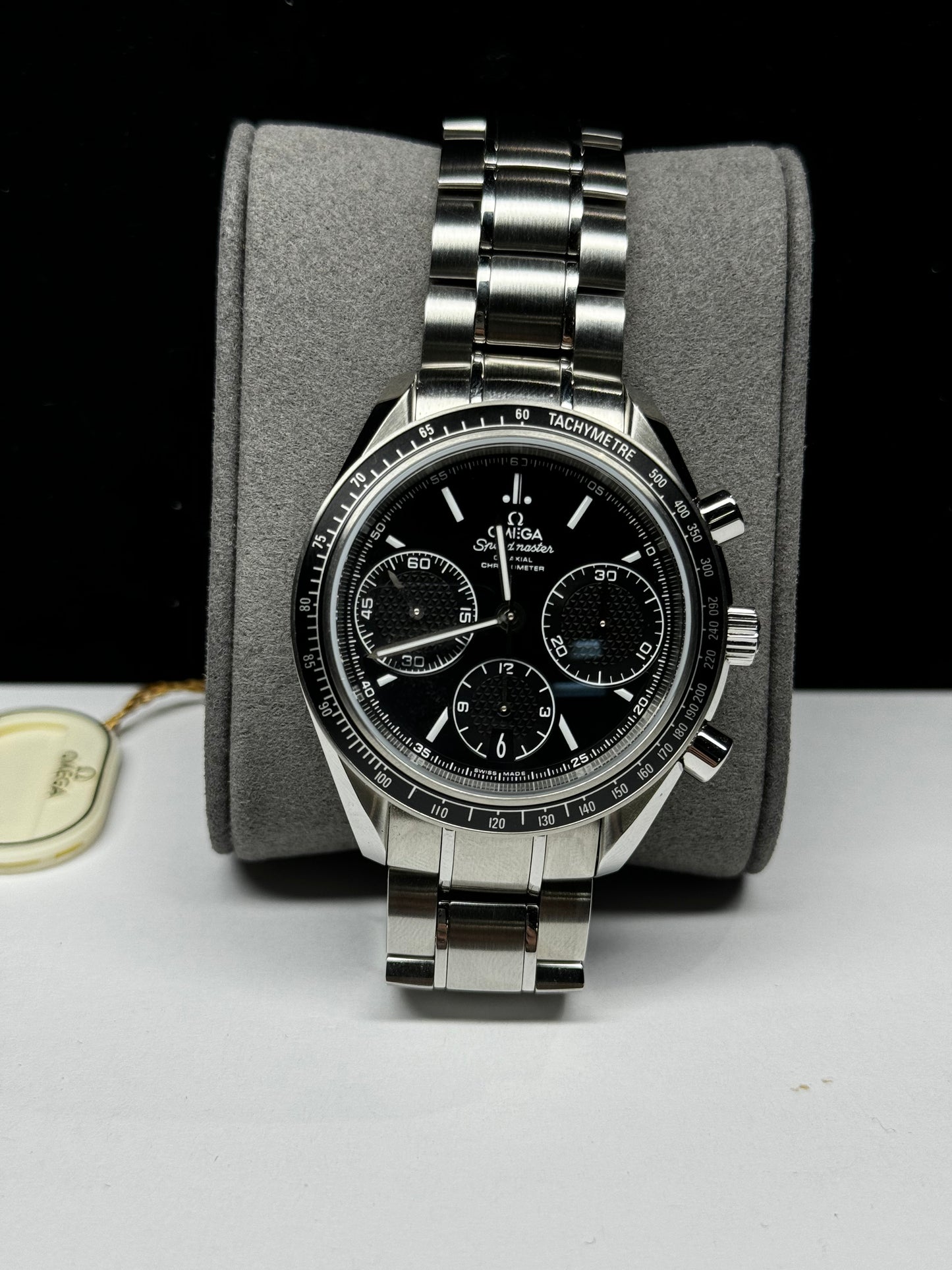 Omega Speedmaster Racing Stainless Steel 40mm Black Bracelet Box & Papers 32630405001001