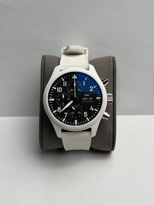 IWC Pilot "Lake Tahoe" White Ceramic 44.5mm Black Rubber Box & Papers 2022 IW389105