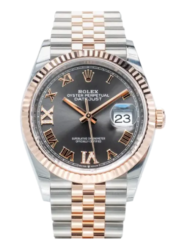 2024 Rolex Datejust 36mm Two Tone Rhodium Diamond Roman Numeral Dial 126231