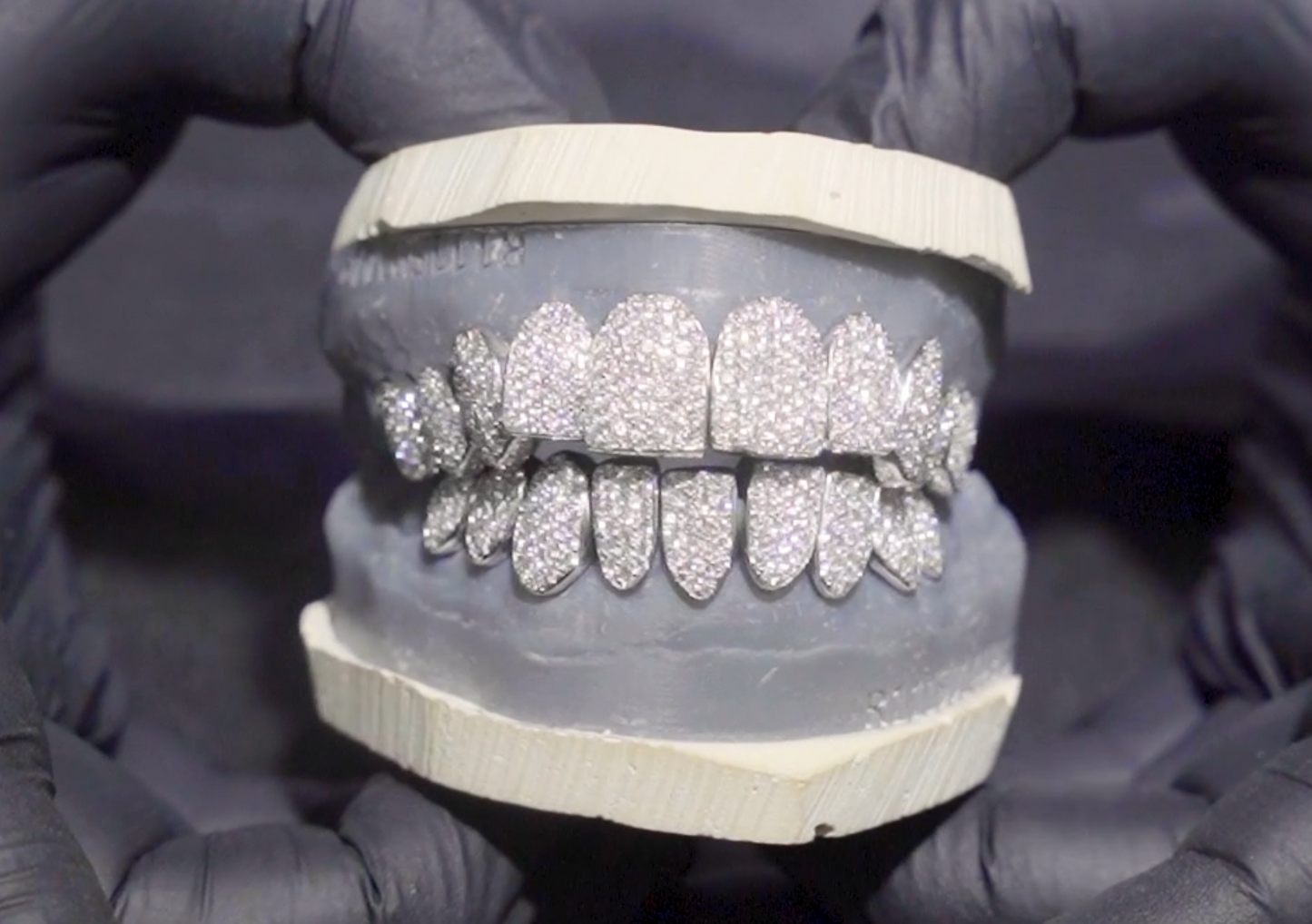 White Gold Diamond Honeycomb Grillz