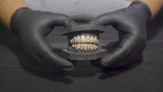 Yellow Gold Diamond Hybrid Grillz